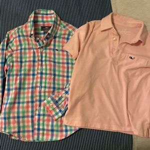 Boy Vineyard Vines button down and polo 3T
